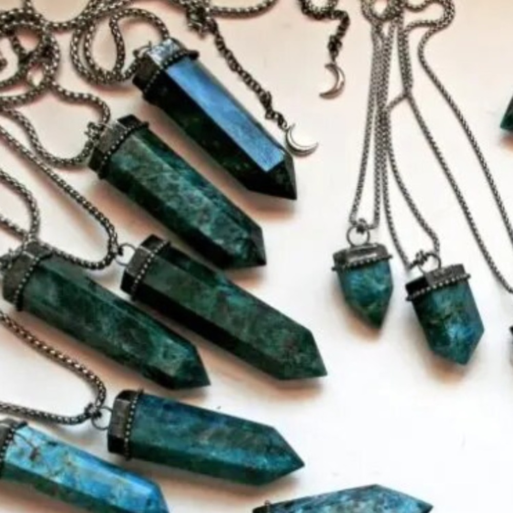 Blue Apatite gemstone necklace
